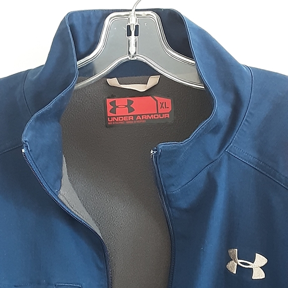 UNDER ARMOUR Infrared Storm Coldgear Fleece Lined Blue Cotton Blend Jacket Sz XL - Picture 4 of 8